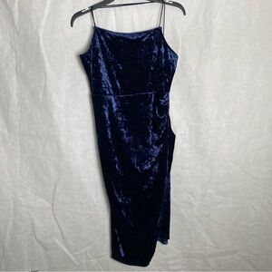 Blue Velvet Strapless Mini Dress